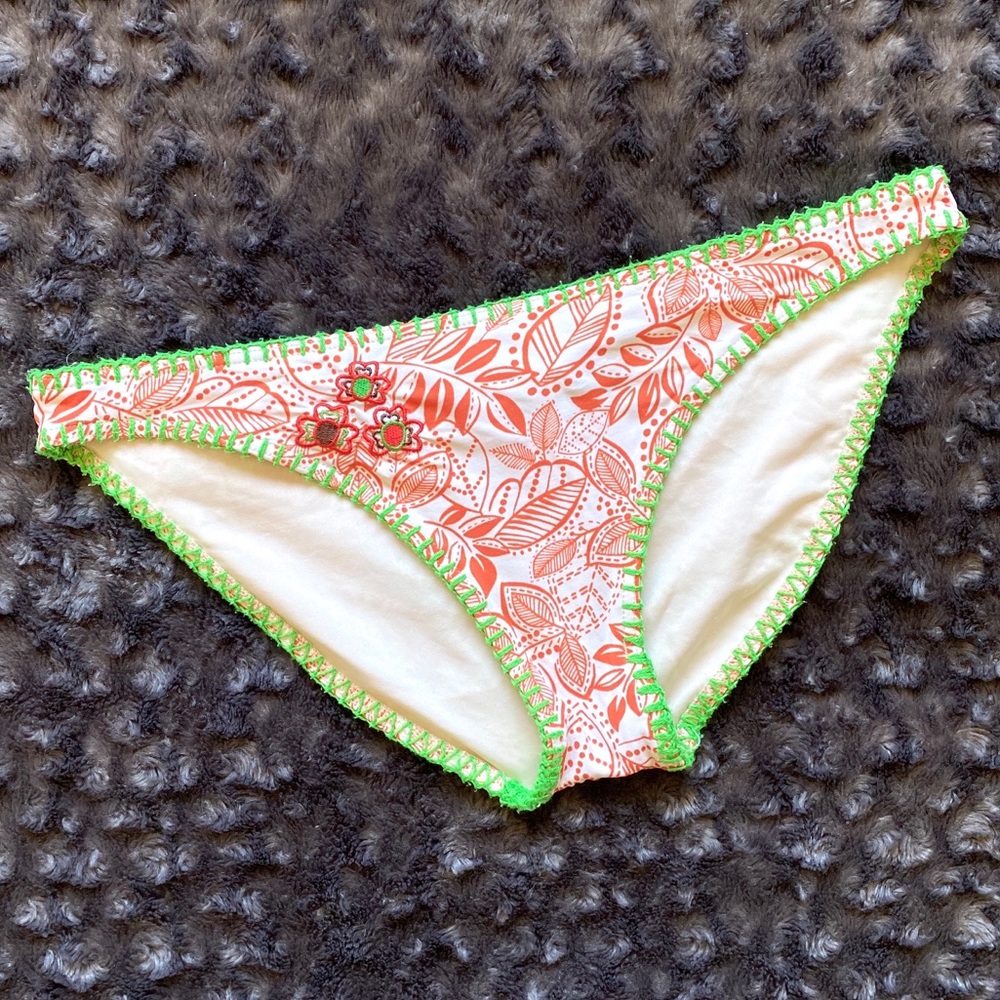 🍂Aloha • Bikini Bottom • Cream/Orange/Green
